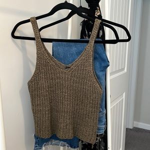 Moon & Madison crochet sweater crop tank top